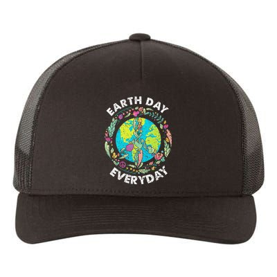 Happy Earth Day Every Day Peace Symbol Yupoong Adult 5-Panel Trucker Hat