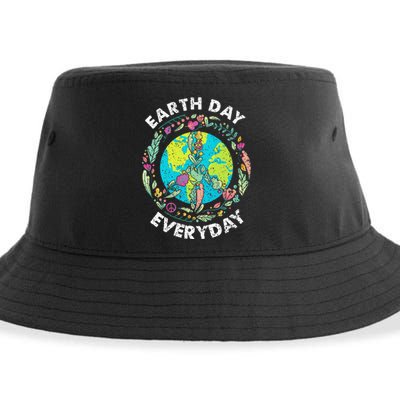 Happy Earth Day Every Day Peace Symbol Sustainable Bucket Hat