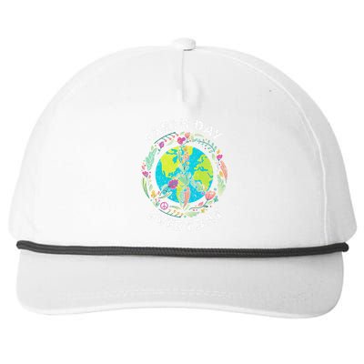 Happy Earth Day Every Day Peace Symbol Snapback Five-Panel Rope Hat