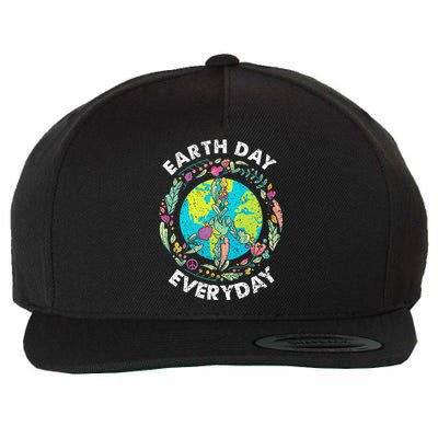 Happy Earth Day Every Day Peace Symbol Wool Snapback Cap