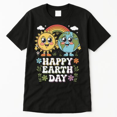 Happy Earth Day 2025 Protect Green Cute Planet  Sun Tall T-Shirt