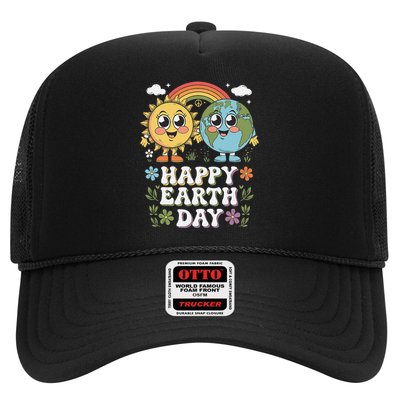 Happy Earth Day 2025 Protect Green Cute Planet  Sun Trucker Hat