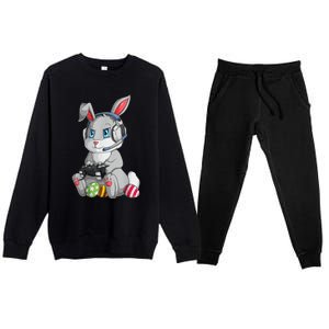 Happy Easter Day Bunny Egg Funny Premium Crewneck Sweatsuit Set