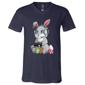 Happy Easter Day Bunny Egg Funny V-Neck T-Shirt