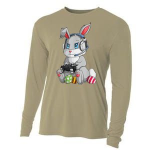 Happy Easter Day Bunny Egg Funny Cooling Performance Long Sleeve Crew