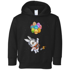 Happy Easter Day Bunny Egg astronaut Space Toddler Hoodie