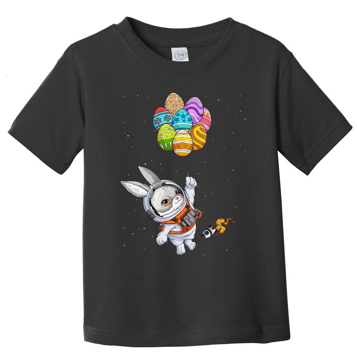 Happy Easter Day Bunny Egg astronaut Space Toddler T-Shirt