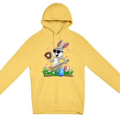 Happy Easter Day Baseball Bunny Rabbit Easter Basket Eggs Great Gift Premium Pullover Hoodie