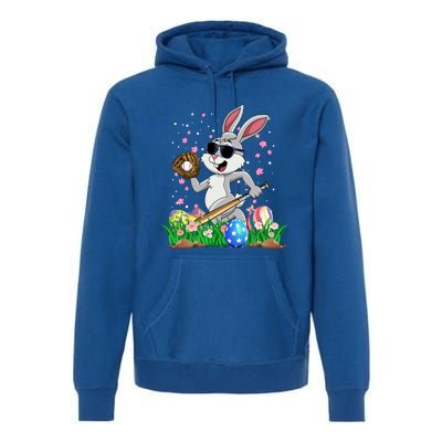 Happy Easter Day Baseball Bunny Rabbit Easter Basket Eggs Great Gift Premium Hoodie