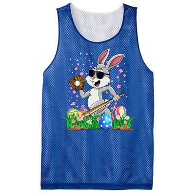 Happy Easter Day Baseball Bunny Rabbit Easter Basket Eggs Great Gift Mesh Reversible Basketball Jersey Tank