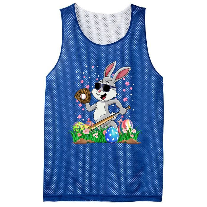 Happy Easter Day Baseball Bunny Rabbit Easter Basket Eggs Great Gift Mesh Reversible Basketball Jersey Tank