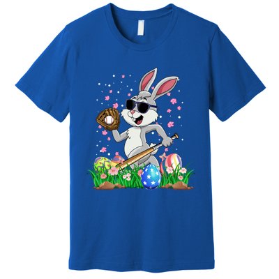 Happy Easter Day Baseball Bunny Rabbit Easter Basket Eggs Great Gift Premium T-Shirt