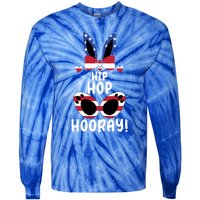 Happy Easter Day Egg Hunting Cute Bunny Usa Pride Flag Great Gift Tie-Dye Long Sleeve Shirt