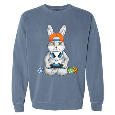 Happy Easter Day Bunny Egg Funny Boy Girls kid Gamer Garment-Dyed Sweatshirt