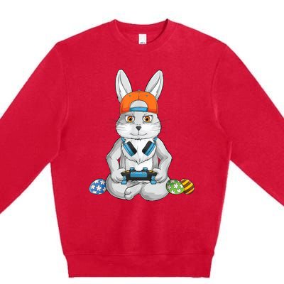 Happy Easter Day Bunny Egg Funny Boy Girls kid Gamer Premium Crewneck Sweatshirt