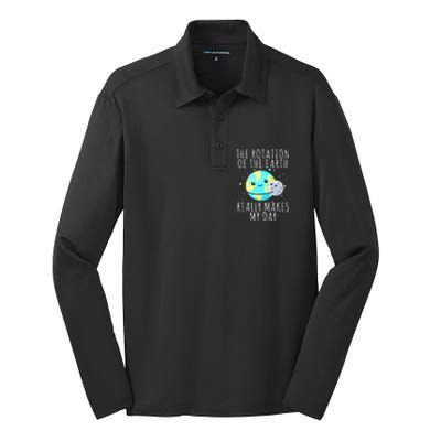 happy earth day Silk Touch Performance Long Sleeve Polo