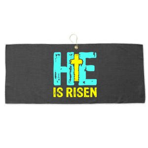 Happy Easter Day He Is Risen Christian Easter Large Microfiber Waffle Golf Towel