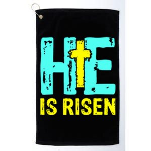 Happy Easter Day He Is Risen Christian Easter Platinum Collection Golf Towel