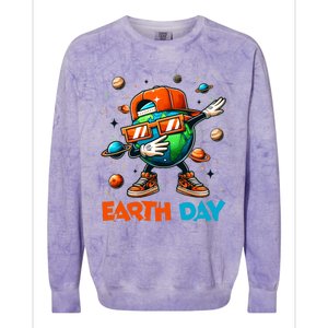 Happy Earth Day 2024 Funny Earth Day Dab Colorblast Crewneck Sweatshirt