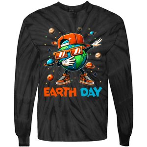 Happy Earth Day 2024 Funny Earth Day Dab Tie-Dye Long Sleeve Shirt