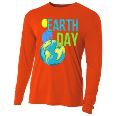 Happy Earth Day Great Vintage Earth Day Elephant Cute Gift Cooling Performance Long Sleeve Crew