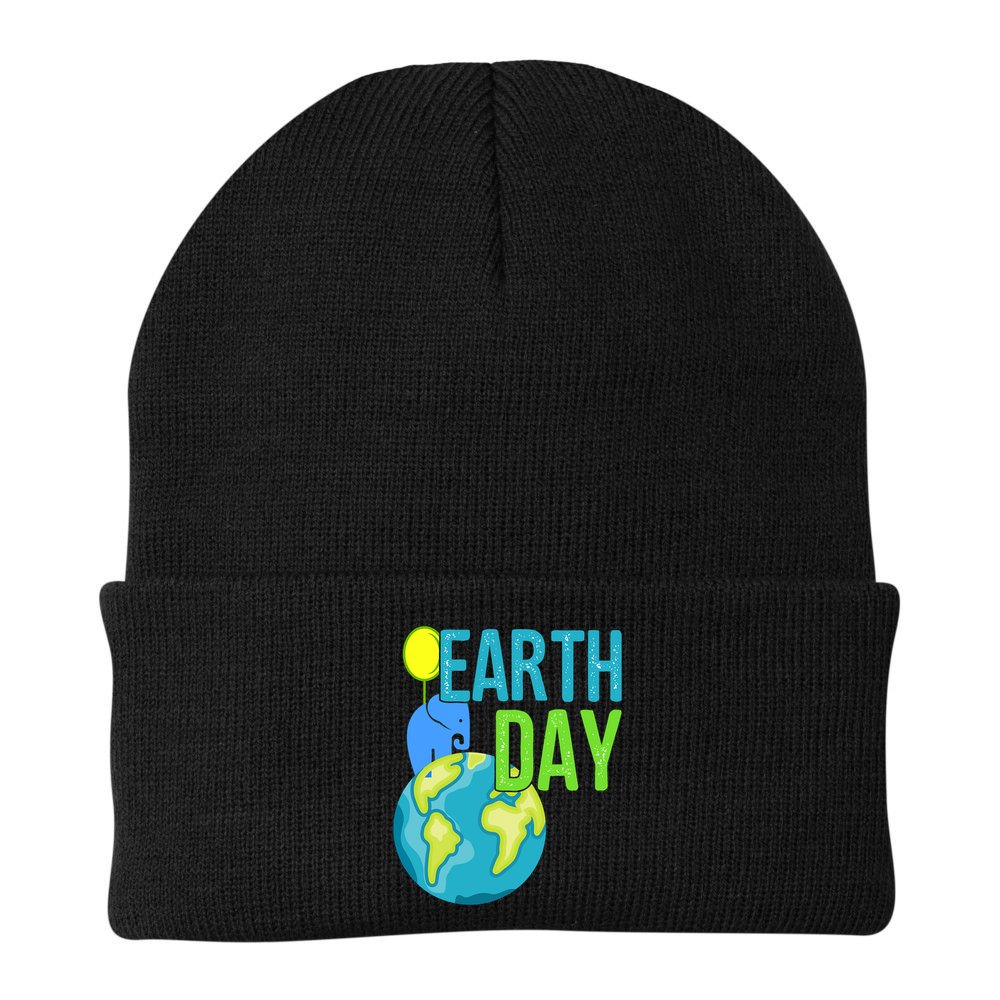 Happy Earth Day Great Vintage Earth Day Elephant Cute Gift Beanie