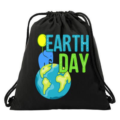 Happy Earth Day Great Vintage Earth Day Elephant Cute Gift Drawstring Bag