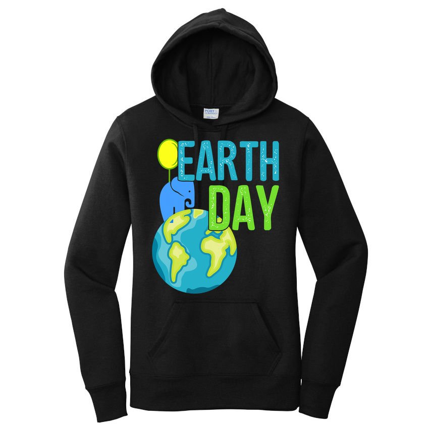 Happy Earth Day Great Vintage Earth Day Elephant Cute Gift Women's Pullover Hoodie