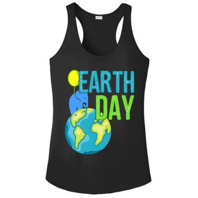 Happy Earth Day Great Vintage Earth Day Elephant Cute Gift Ladies PosiCharge Competitor Racerback Tank