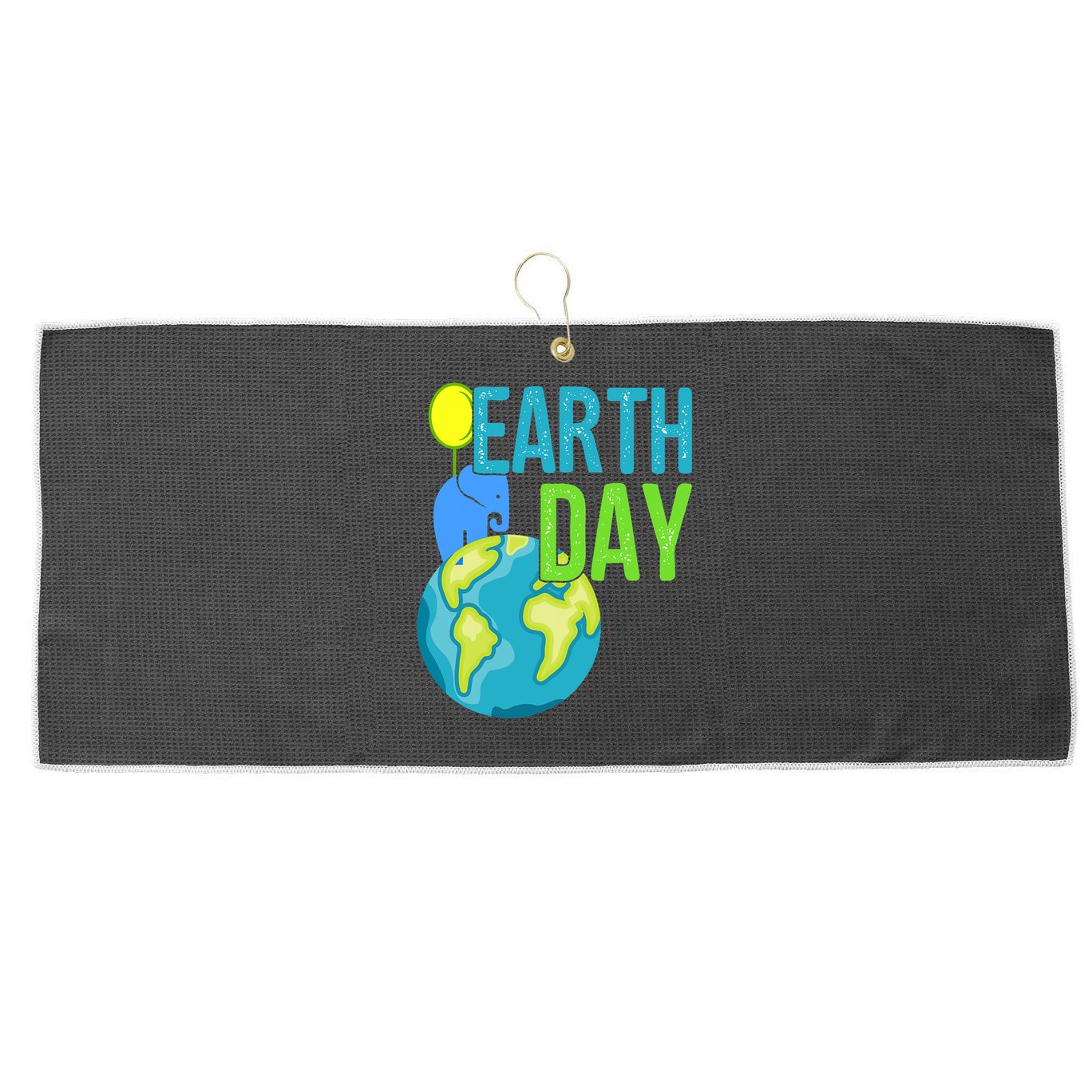 Happy Earth Day Great Vintage Earth Day Elephant Cute Gift Large Microfiber Waffle Golf Towel