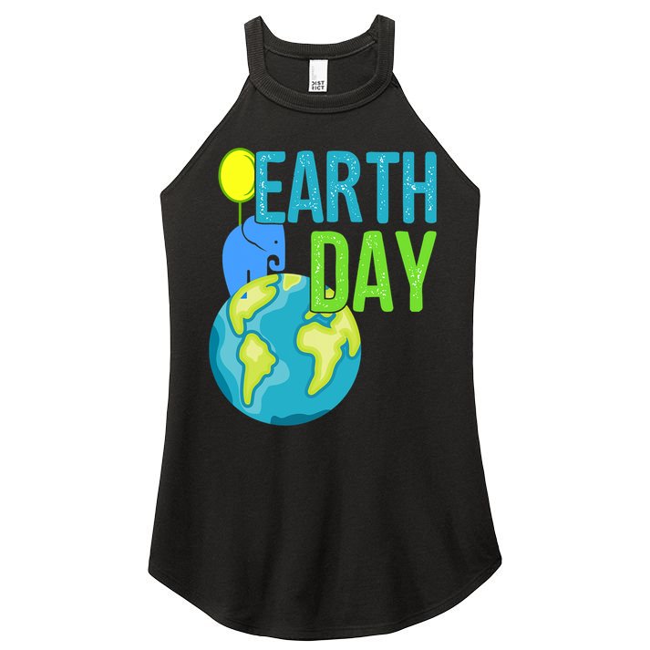 Happy Earth Day Great Vintage Earth Day Elephant Cute Gift Women's Perfect Tri Rocker Tank