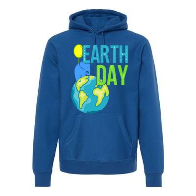 Happy Earth Day Great Vintage Earth Day Elephant Cute Gift Premium Hoodie