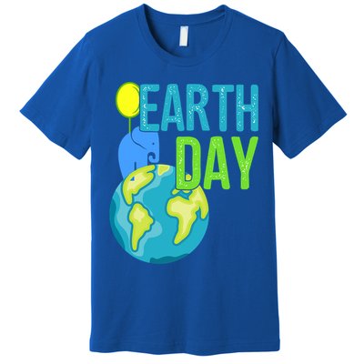 Happy Earth Day Great Vintage Earth Day Elephant Cute Gift Premium T-Shirt