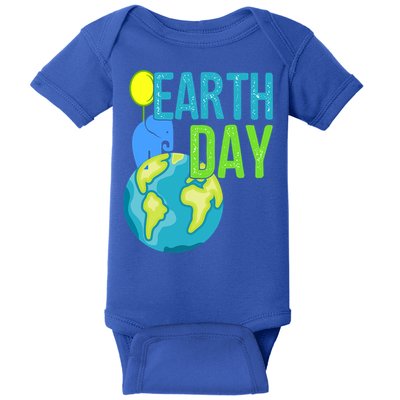 Happy Earth Day Great Vintage Earth Day Elephant Cute Gift Baby Bodysuit