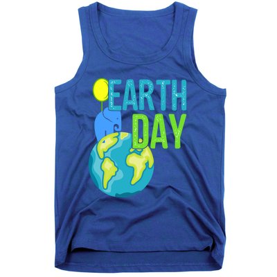 Happy Earth Day Great Vintage Earth Day Elephant Cute Gift Tank Top