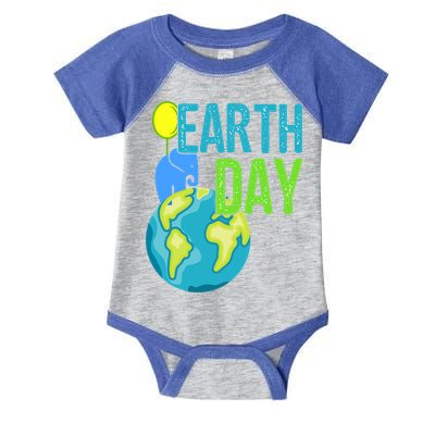 Happy Earth Day Great Vintage Earth Day Elephant Cute Gift Infant Baby Jersey Bodysuit