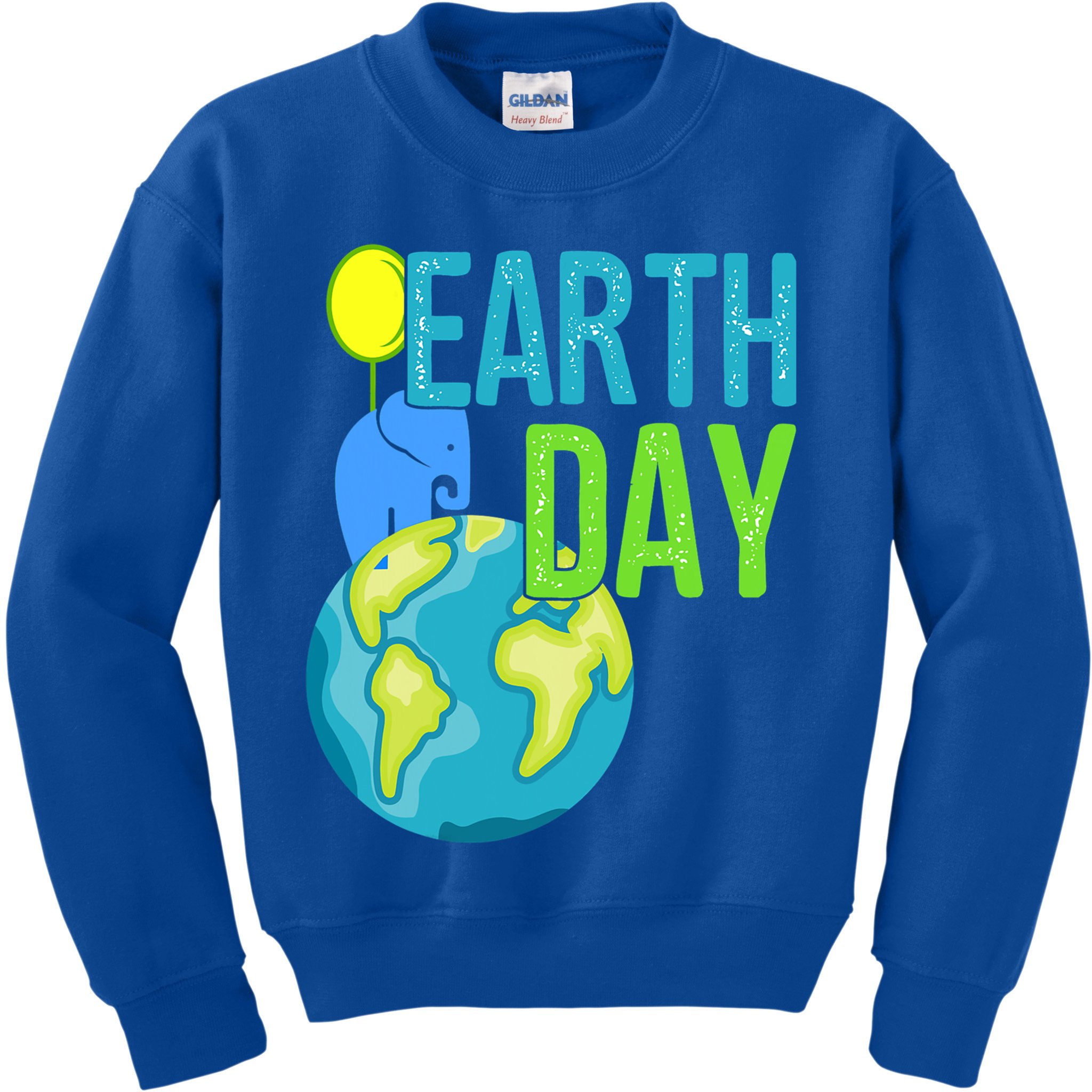 Happy Earth Day Great Vintage Earth Day Elephant Cute Gift Kids Sweatshirt