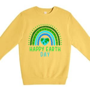 Happy Earth Day 2024 Cute Rainbow Earth Lover Premium Crewneck Sweatshirt