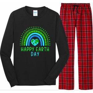 Happy Earth Day 2024 Cute Rainbow Earth Lover Long Sleeve Pajama Set