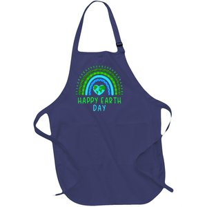 Happy Earth Day 2024 Cute Rainbow Earth Lover Full-Length Apron With Pockets