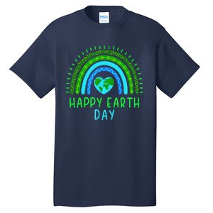 Happy Earth Day 2024 Cute Rainbow Earth Lover Tall T-Shirt