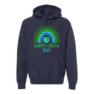 Happy Earth Day 2024 Cute Rainbow Earth Lover Premium Hoodie