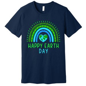 Happy Earth Day 2024 Cute Rainbow Earth Lover Premium T-Shirt