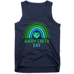 Happy Earth Day 2024 Cute Rainbow Earth Lover Tank Top