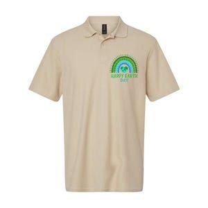 Happy Earth Day 2024 Cute Rainbow Earth Lover Softstyle Adult Sport Polo