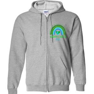 Happy Earth Day 2024 Cute Rainbow Earth Lover Full Zip Hoodie