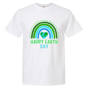 Happy Earth Day 2024 Cute Rainbow Earth Lover Garment-Dyed Heavyweight T-Shirt