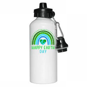 Happy Earth Day 2024 Cute Rainbow Earth Lover Aluminum Water Bottle