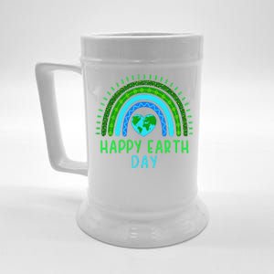 Happy Earth Day 2024 Cute Rainbow Earth Lover Beer Stein