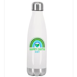 Happy Earth Day 2024 Cute Rainbow Earth Lover Stainless Steel Insulated Water Bottle